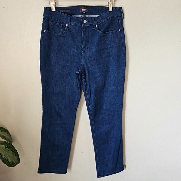 NYDJ NEVER WORN SHERI SLIM LIFT X TUCK TECHNOLOGY BLUE JEANS SIZE 10 PETITE - Picture 1 of 14
